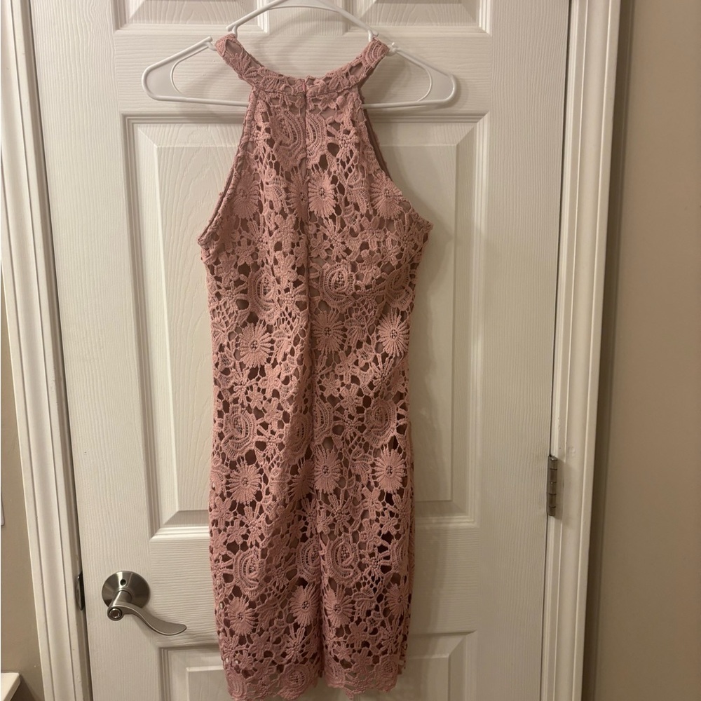 Pink Lily Pink Halter Sheath Dress